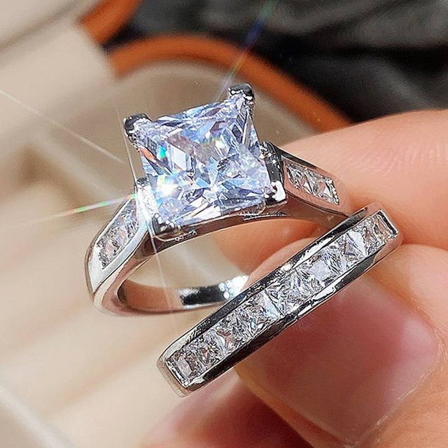 Huitan Ring-Set, Bicolor, Zirkonia, Damen - Bild 1