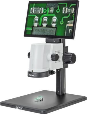 KERN Videomikroskop OIV-345 mit 12 Zoll LC-Display, 1920 x 1080 px Auflösung, 5 MP Kamera, 0,7-4,5 x Zoomfunktion, Click-Stopp sowie HDMI und USB Anschluss - Bild 1