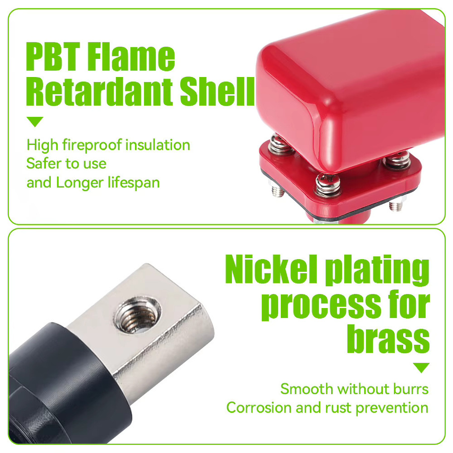 Kupfer Lithium-Batterie-Anschlussstecker in Rot, 200 A Adapter für Energiespeicher und Wechselrichter - Bild 5