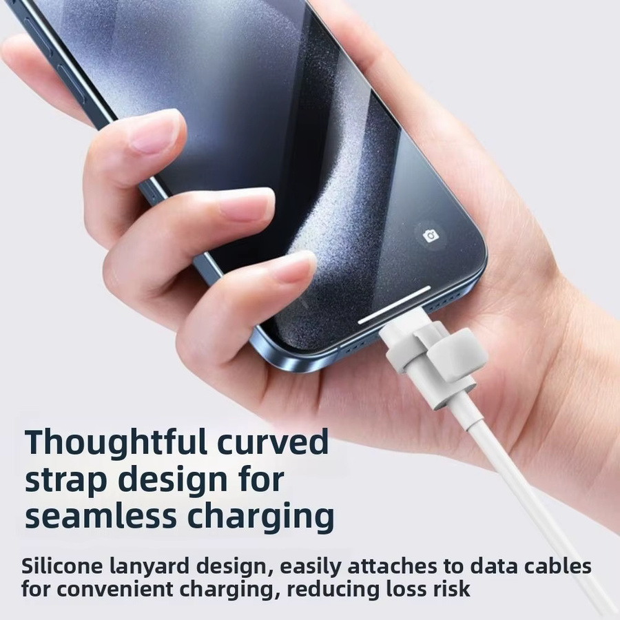 10 Stück Silikon Staubschutz Kappen für USB-C Ladeanschlüsse in Weiß - Bild 3
