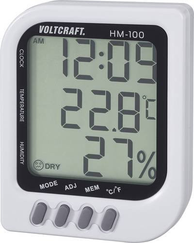 VOLTCRAFT HM-100 Luftfeuchtemessgerät Hygrometer in Weiß - Bild 1