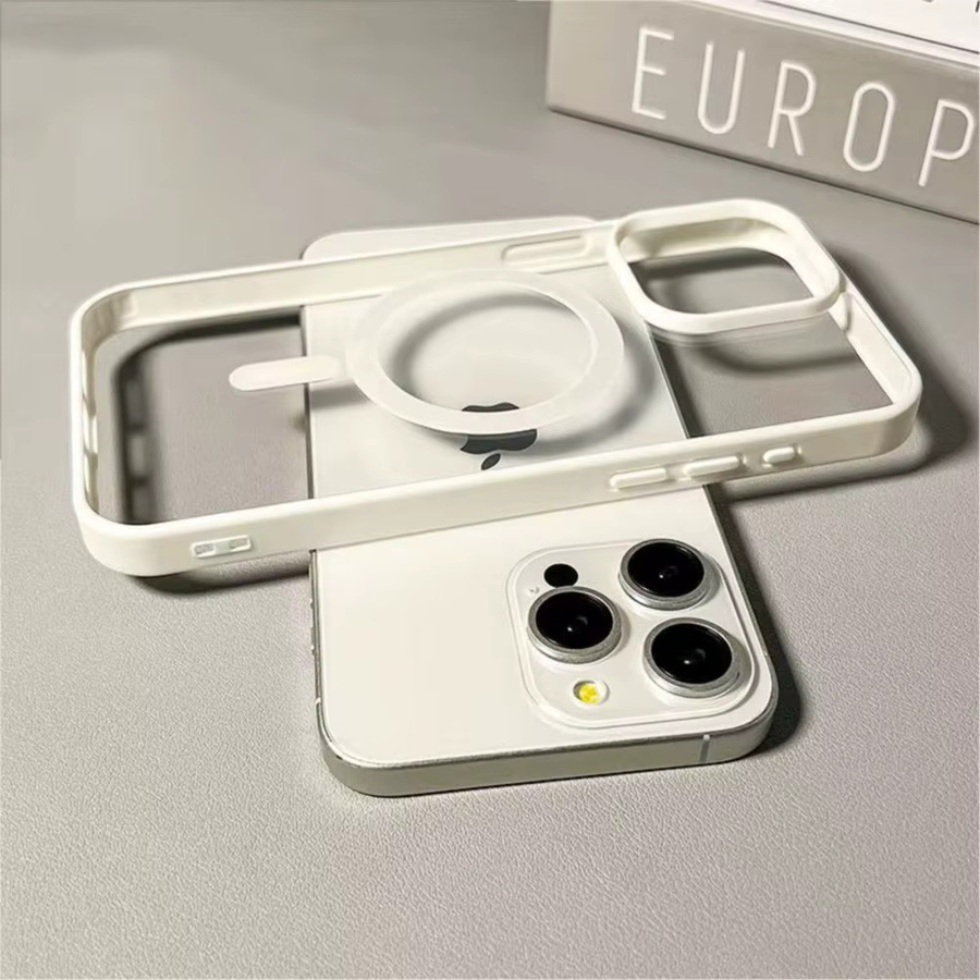 Ricestate Magnetische MagSafe Wireless Charge Hülle für iPhone 11 bis 17 Pro Max, stoßfeste Luxus-Rüstung Abdeckung, Farbe: Weiß - Bild 2