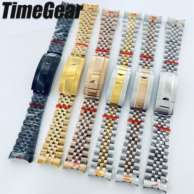 AETEEY Uhrenarmband Edelstahl, 20mm, 5-Glieder-Jubiläumsarmband, Silber - Bild 1