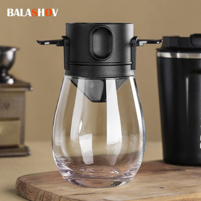 BALASHOV Kaffeefilter und Teefunnel aus Edelstahl, wiederverwendbarer Kaffeetrichter für unterwegs, Schwarz - Bild 1