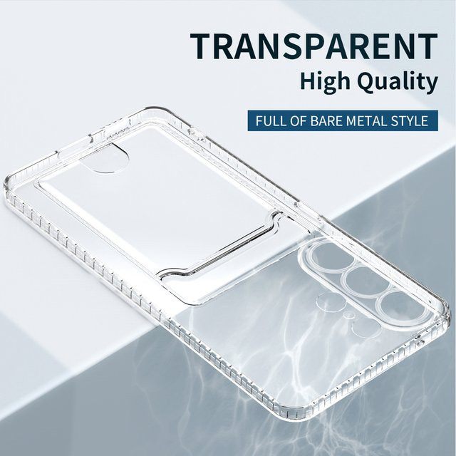 Transparente Schutzhülle für Samsung Galaxy S26 Ultra S25 FE S24 S23 S22 mit Kartensteckplatz und stoßfestem Design - Bild 1