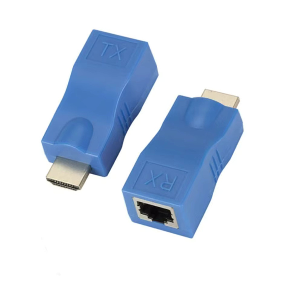 PzzPss HDMI Extender 1080P 4K über RJ45 LAN Netzwerkverlängerung mit CAT5e/6 UTP Unterstützung in Blau - Bild 3