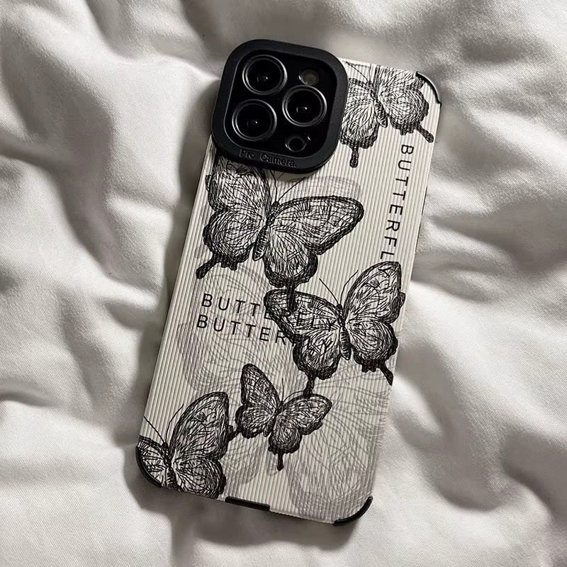 Samsung Galaxy Silikon Schutzhülle mit Retro Schmetterling Design für verschiedene Modelle wie A54 A53 A52 A51 A34 A33 A32 A31 A22 A21S A14 A13 A12 A73 A72 A71 5G - Bild 2