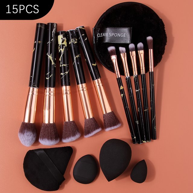 KOSSHOW Make-up-Pinsel-Set, 15-teilig, mit Schwamm-Puderquasten, Unisex - Bild 1