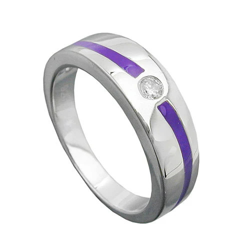 SIGO Ring 925 Silber, lila, Zirkonia, Größe 62 - Bild 1