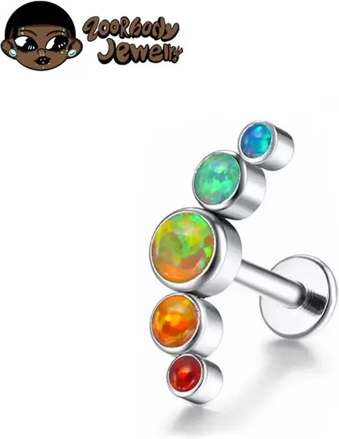 ZOORBODY JEWELRY Ohrstecker Titan, Opal, Unisex - Bild 1