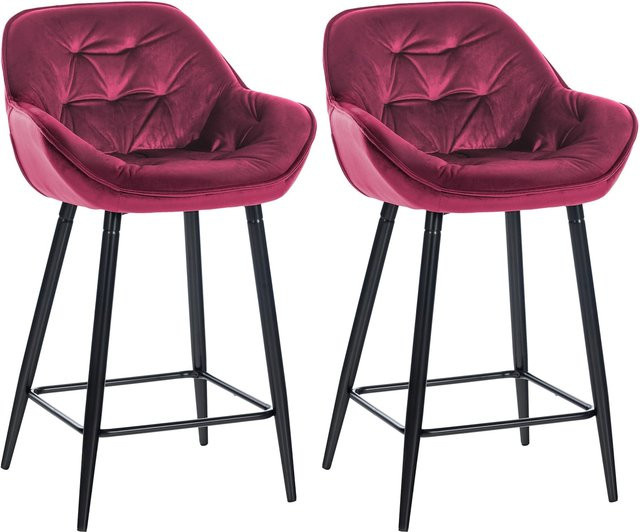 CLP 2er Set Barhocker Gibson aus Samt mit Fußstütze, Sitzhöhe: 76 cm - Bild 1