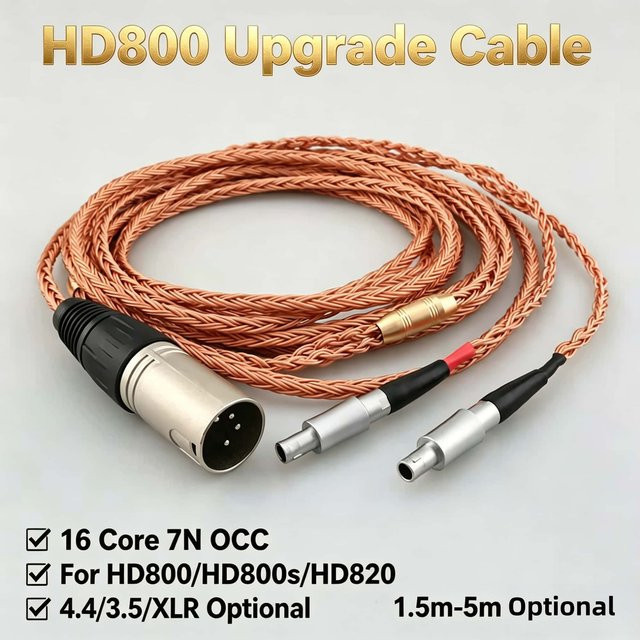 Sennheiser Kopfhörer-Upgrade-Kabel 7N OCC symmetrisch mit 4,4 mm XLR für HD800, HD800s, HD820s und HD820 in Braun, 16-adrig - Bild 1