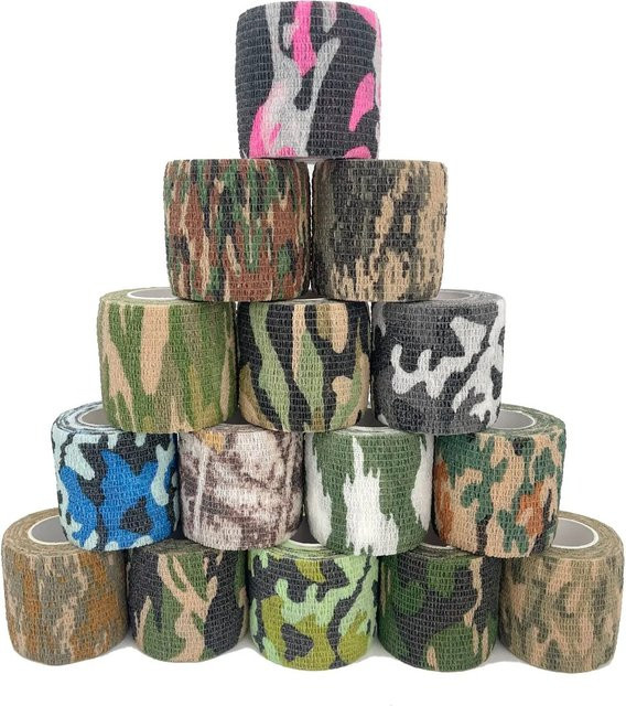 Elastisches Wickelband in Multicolour für Outdoor, Jagd und Tarnung, wasserdichtes und selbstklebendes Stealth-Klebeband aus Gummi und Stoff - Bild 1