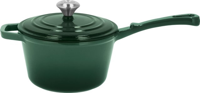 SILVERCREST Premium Gusseisenkasserolle aus emailliertem Gusseisen in Grün, Durchmesser: 18 cm - Bild 1