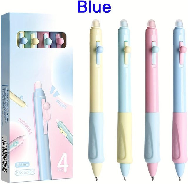 XYNN Auslöschbare Gelstifte mit feiner Spitze 0,5 mm, 4 Stück pro Box, Blau/Schwarz/Mehrfarbig - Bild 1
