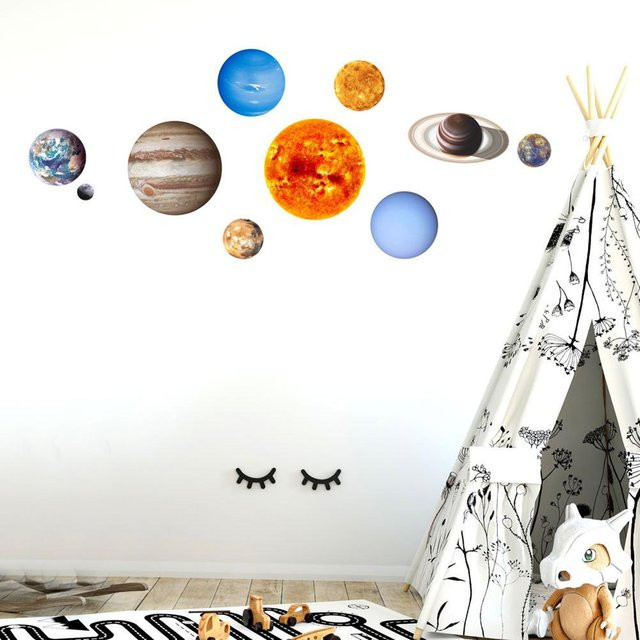 Leuchtender Wandaufkleber mit Sonnensystem-Thema von mfySpace aus PVC in Multicolor zur Dekoration für Dein Kinderzimmer oder Schlafzimmer - Bild 1