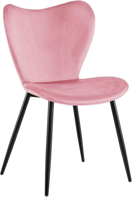 DELUKE Esszimmerstuhl COLON aus Samt in Rosa, B/T/H: 50 x 58 x 80 cm - Bild 1