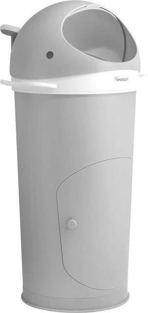 Kindsgut Windeleimer Wal in Grau mit Cassette Twist und rutschfester Unterseite aus Kunststoff, B/T/H: 35 x 37 x 68 cm - Bild 1