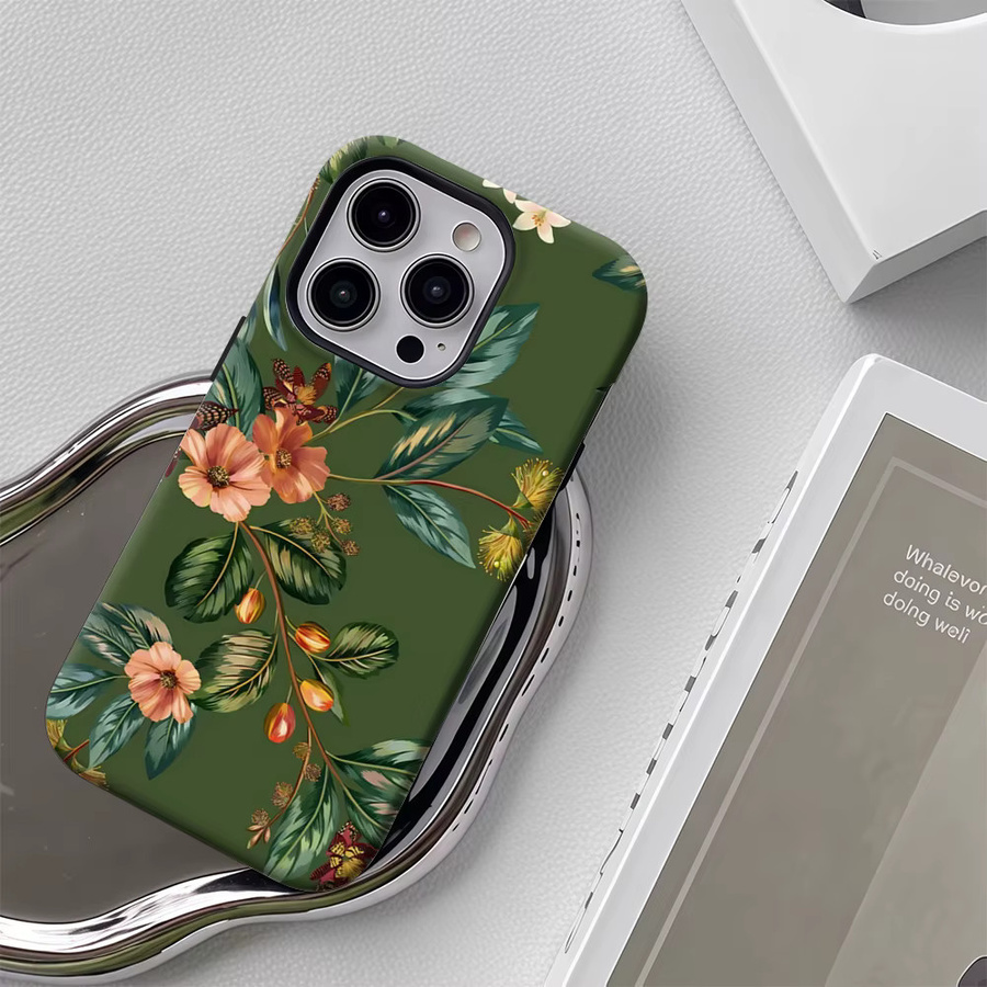Jungle Bloom Robuste Handyhülle für iPhone 17 16 15 14 13 Pro Max Plus mit Magnetfunktion und Doppel-Schicht-Schutz - Bild 5