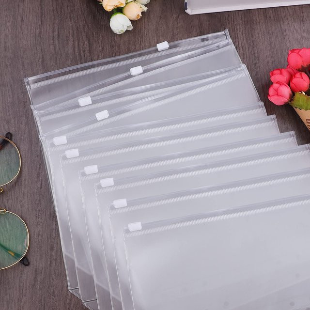 10 Stück A6 Binder Taschen mit Reißverschluss aus transparentem PVC für 6-Ring-Ordner zur Budgetierung - Bild 1