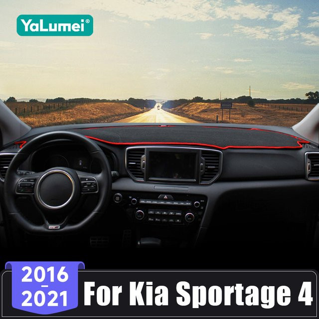 YaLumei Dashboard Abdeckung für Kia Sportage 4 QL in Schwarz mit Anti-UV Schutz und Lichtvermeidung Pad - Bild 1
