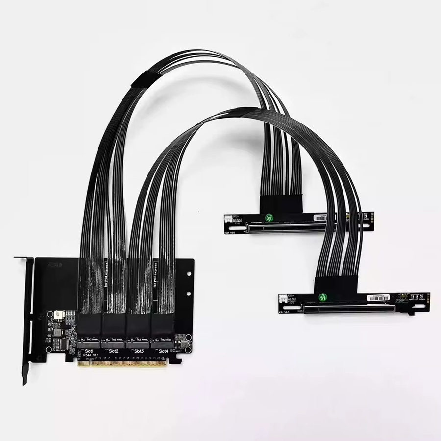 ADT-Link PCIe 5.0 X16 M.2 NVMe zu X8 Splitting-Verlängerungskabel Gen5 512Gbps in Schwarz - Bild 2