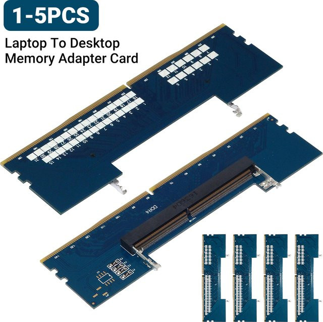 ALLOET Laptop DDR4 SODIMM zu Desktop DIMM Speicheradapter, 4-lagig, Blau - Bild 1