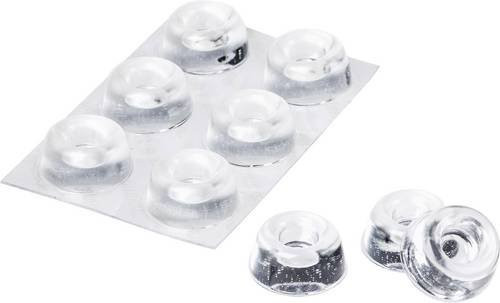 3M SJ 5309 MPCB Selbstklebender Gerätefuß, rund, Transparent, Durchmesser: 22,3 mm, Höhe: 10,1 mm, 6 Stück - Bild 1