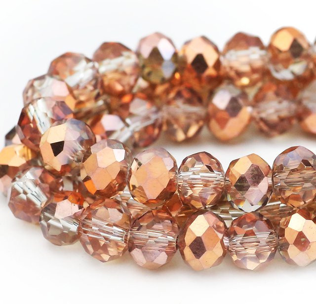 JHNBY Spacer Perlen, Rose Gold, Glas, Transparent, Unisex - Bild 1
