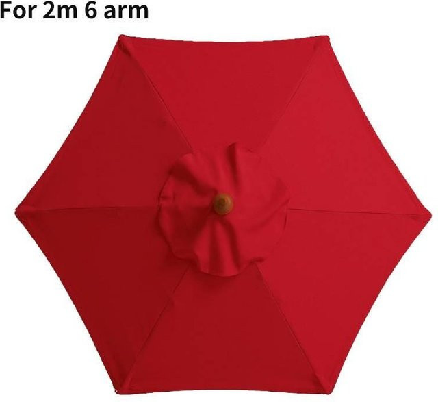 TheDailyPress Outdoor-Terrassen Sonnenschirm mit manuellem Öffnungsdesign, Rot, Durchmesser: 200 cm - Bild 1