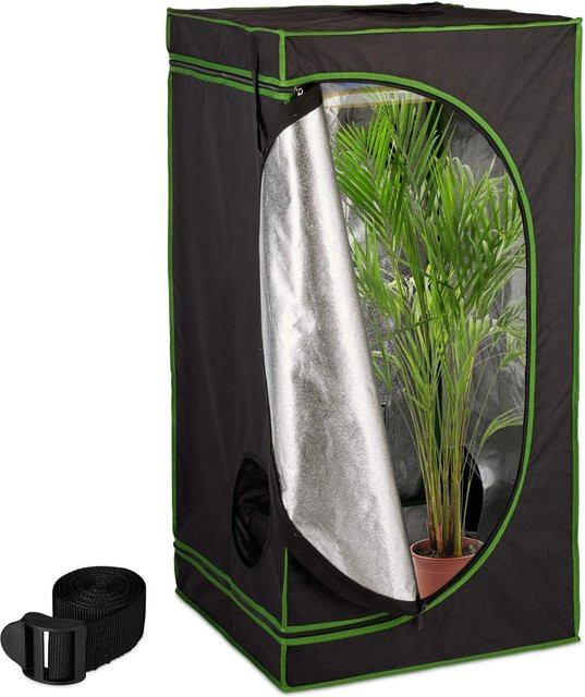 Relaxdays Growzelt aus Polyester und Stahl in Schwarz, B/T/H: 60 x 60 x 120 cm - Bild 1
