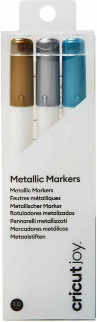 Cricut Joy Metallic Marker Set mit 3 Stück in Gold, Silber und Blau, 1,0 mm feine Spitze, permanent - Bild 1