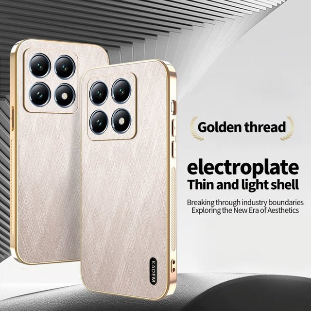 Goldene Lederhülle für Xiaomi Poco X7 X6 F6 M6 Pro C75 C61 5G mit Stoßschutz und Vollschutz-Abdeckung - Bild 1