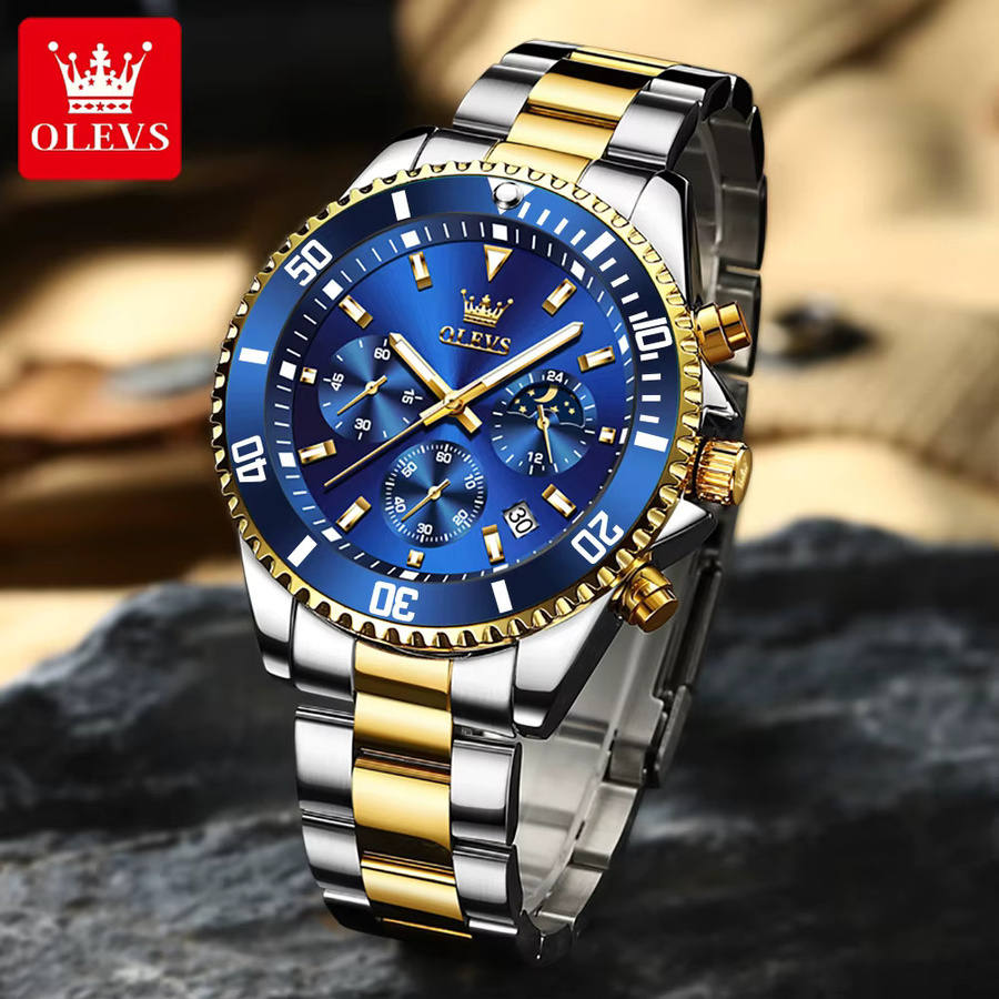 OLEVS Armbanduhr, Quarz, Edelstahl, Mondphase, 42,5 mm, Herren - Bild 2