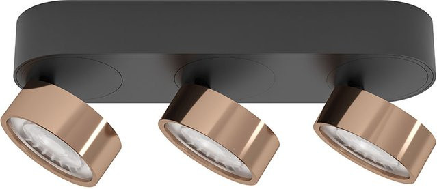LUX-IT Swing 95 Round LED-Deckenstrahler 3-flammig, Schwarz und Kupfer, dimmbar mit dim2warm Funktion (1800K - 3000K) - Bild 1