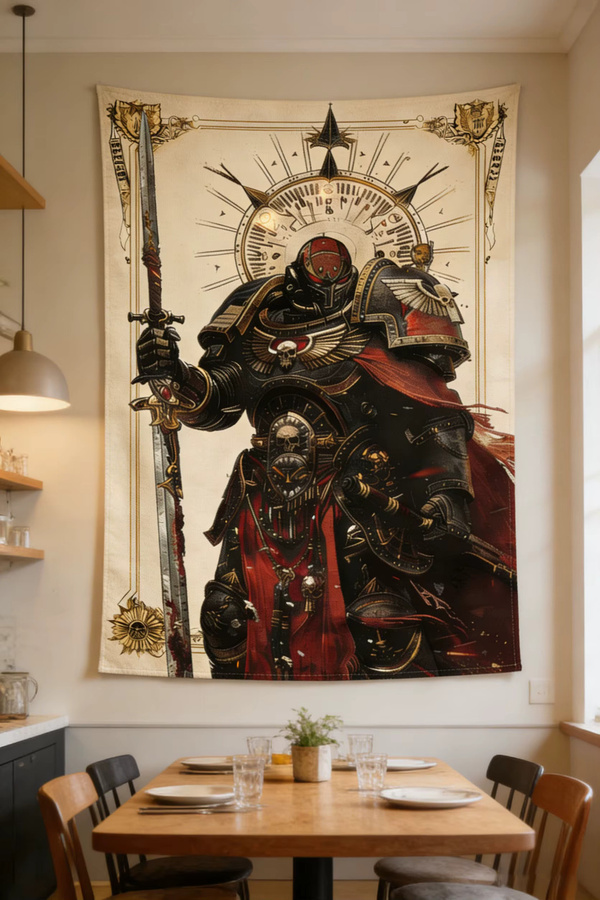 VIKAMA Wandteppich im japanischen Samurai-Rüstungsstil Total War Warhammer Wanddekoration Mehrfarbig B: 60 cm, H: 40 cm - Bild 2
