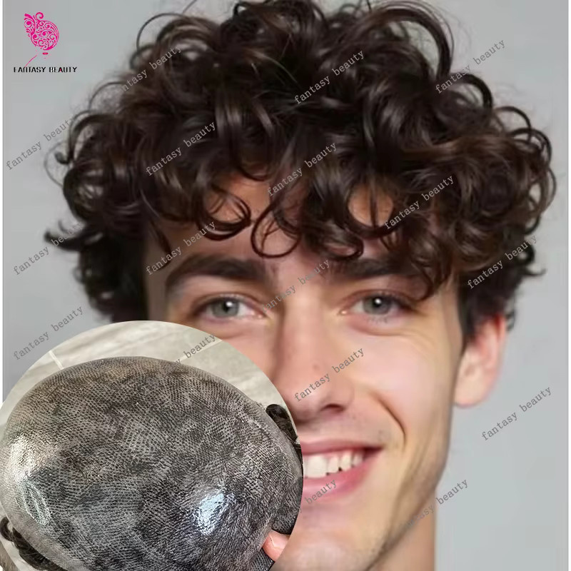 fantasy beauty Herren-Toupet aus 100 % Echthaar, natürliche Locken - Bild 2