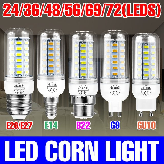 CanLing LED Mais Birne Leuchtmittel Warmweiß für E27/E26/E14/GU10/B22/G9 Fassungen zur Innenbeleuchtung von Deckenlampen und Kronleuchtern - Bild 1