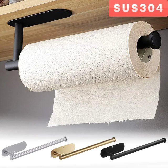 YANKE Aufbewahrungsregal und Toilettenpapierhalter aus Edelstahl in Silber mit selbstklebender Befestigung - Bild 1