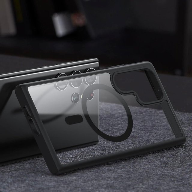 Magnetische Hybrid Handyhülle für Samsung Galaxy S24 S23 Ultra Plus 22 in Schwarz und Transparent - Bild 1