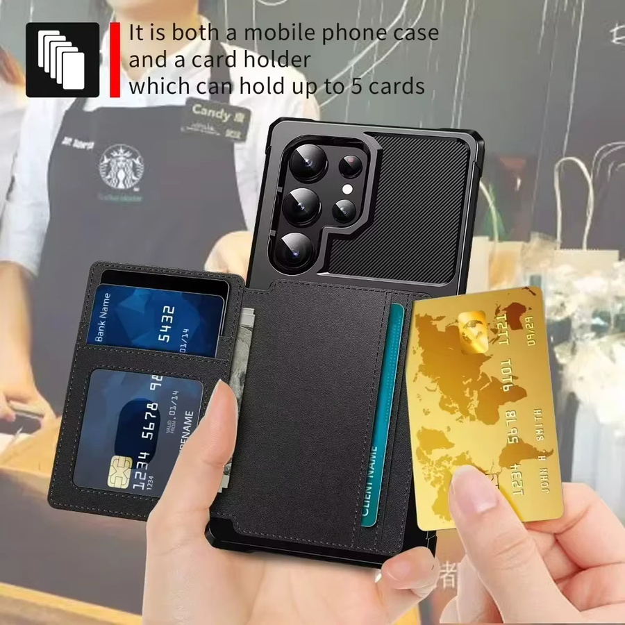 ZM03 Kartenetui-Hülle für Samsung Galaxy S26 S25 S24 S23 S22 S21 Ultra FE A56 A36 in Schwarz und Grün - Bild 4