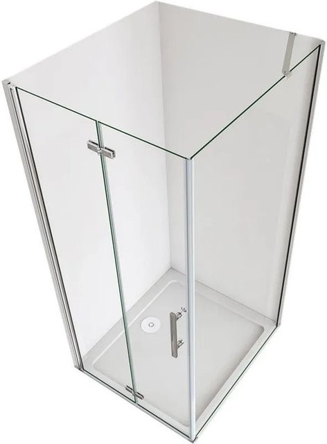 Duschparadies Eckdusche mit Falttür und Seitenwand aus 6mm Nano Glas in Transparent, B/T/H: 76 x 100 x 185 cm - Bild 1