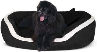 Tierlando PEPPER Orthopädisches Hundebett Hundesofa aus Velours in Schwarz, B: 135 cm, H: 30 cm, T: 100 cm