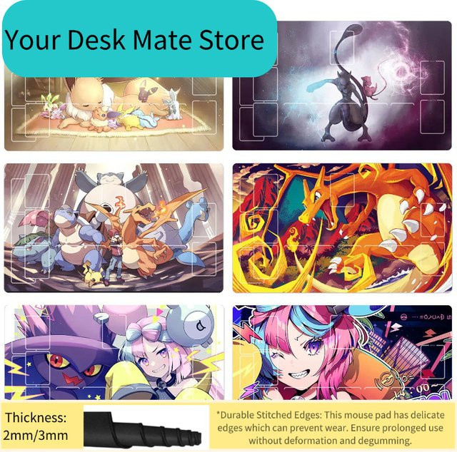 Potdemiel Pokémon Spielmatte Glurak XY Rutschfeste Gaming-Mausunterlage für TCG in Mehrfarbig - Bild 1