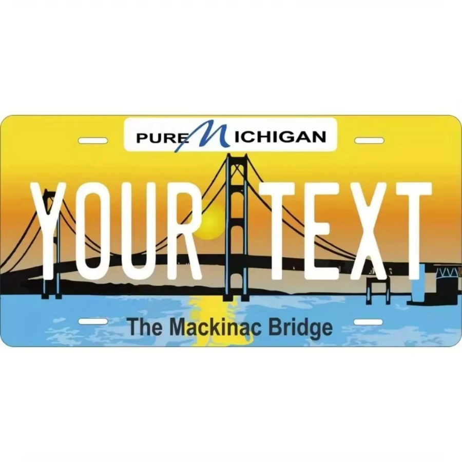 Personalisiertes Michigan Aluminium Nummernschild von CIFBUY in Weiß und Mehrfarbig, B: 30,48 cm, H: 15,24 cm - Bild 2