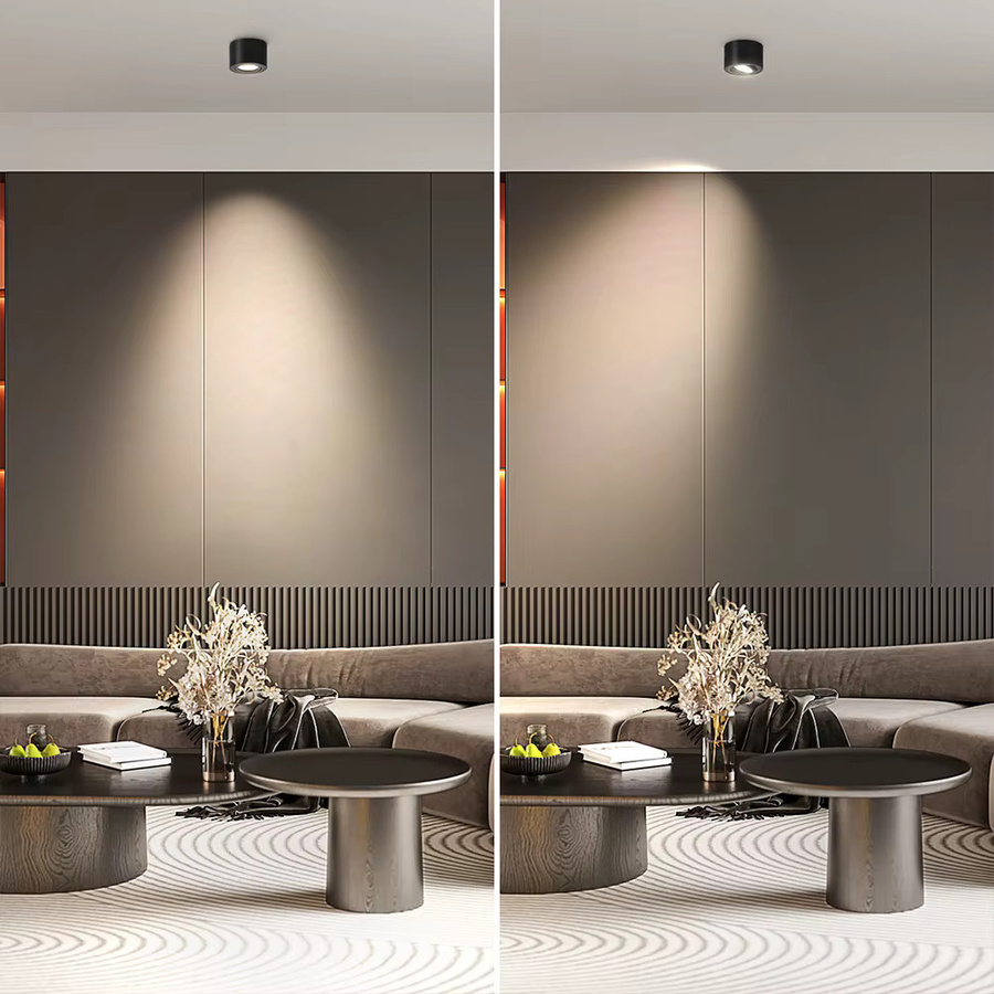 CHENBEN LED Downlights in Schwarz, moderne Einbauleuchten aus Aluminium mit RGB-Farbwechsel und Dimmer für die Innenbeleuchtung im Schlafzimmer - Bild 4