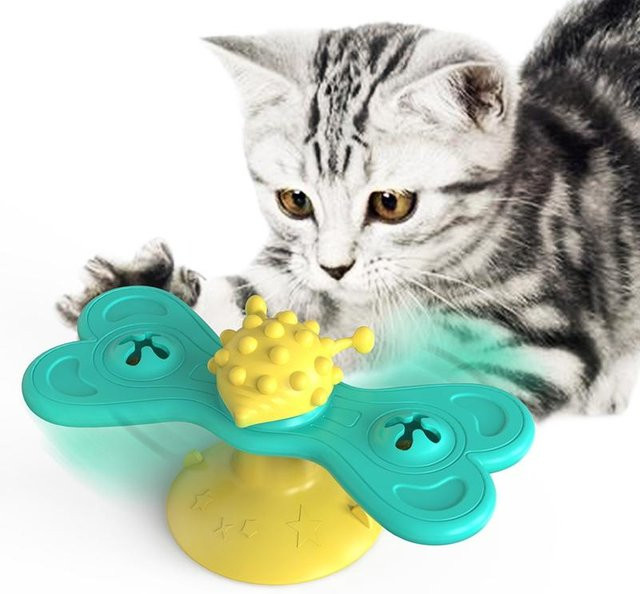 Var Vogue Rotierendes Windmühlenspielzeug für Katzen, blau - Bild 1