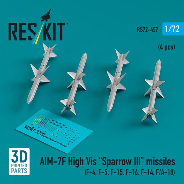 ResKit Models AIM-7F High Vis Sparrow III Missiles, 4-teiliges Set, 1:72 - Bild 1