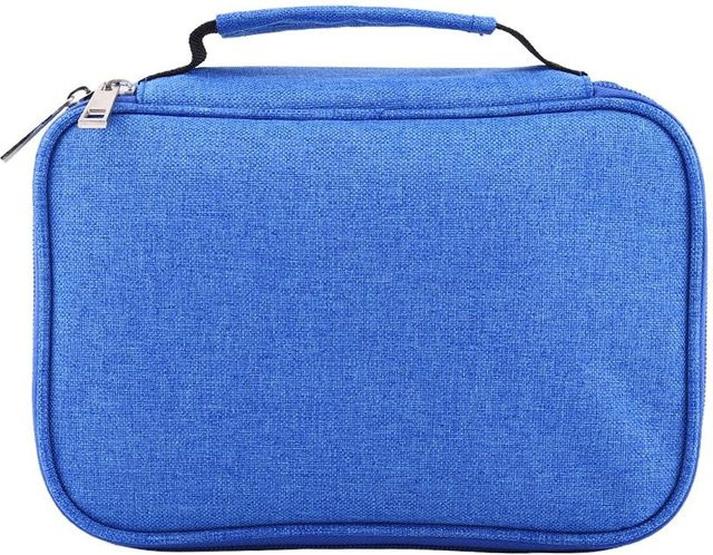 Multifunktionale faltbare Stoff-Federtasche mit 72 Fächern von TOMTOP JMS in Blau - Bild 1