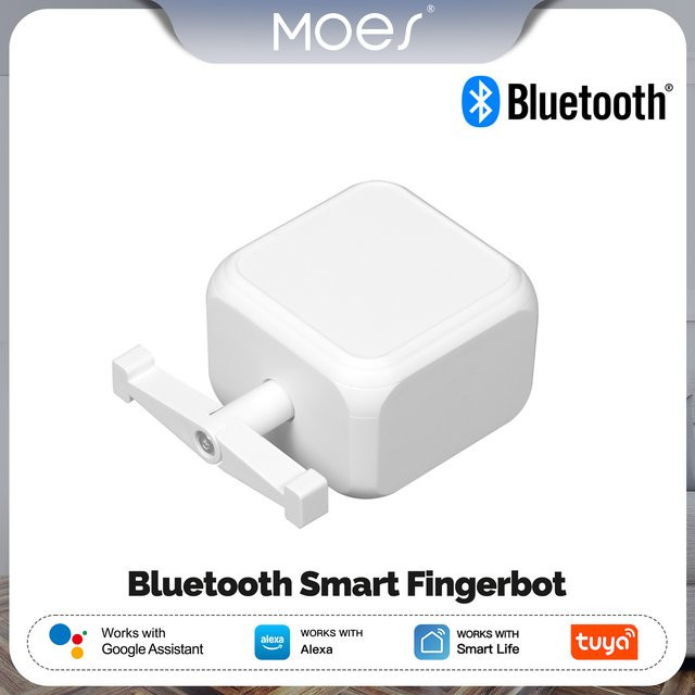 MOES Tuya Smart Bluetooth Fingerbot Akku-Schalter für Smart Life App mit Sprachsteuerung über Alexa und Google Assistant in Weiß - Bild 1